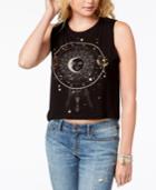 Rebellious One Juniors' Metallic Moon-print Muscle Tank Top