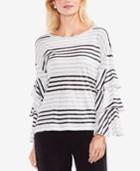 Vince Camuto Striped Tiered-sleeve Top