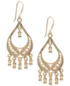 Giani Bernini Dangle Hoop Drop Earrings In 18k Gold-plated Sterling Silver, Created For Macy's