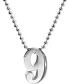 Alex Woo Number 9 Pendant Necklace In Sterling Silver