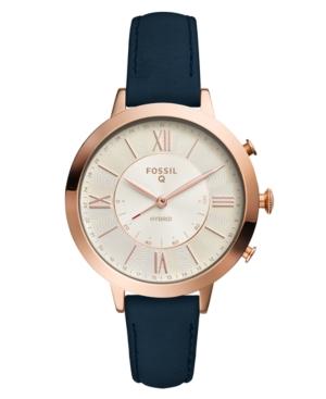 Fossil Q Women's Jacqueline Blue Leather Strap Hybrid Smart Watch 36mm