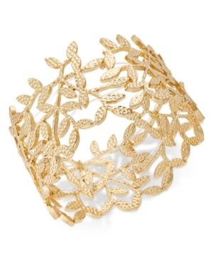 I.n.c. Gold-tone Leaf Stretch Bracelet, Created For Macy's