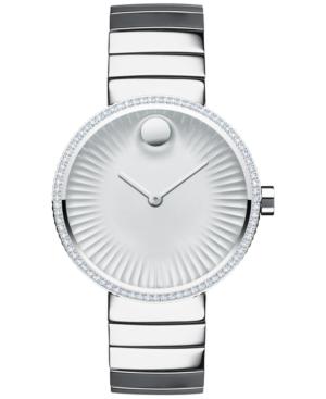 Movado Women's Swiss Edge Diamond (3/8 Ct. T.w.) Stainless Steel Bracelet Watch 34mm 3680033