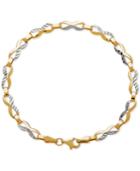 Two-tone Textured Figure-eight Link Bracelet In 14k Gold