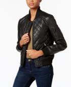 French Connection Faux-leather Quilted Bomber Jacket