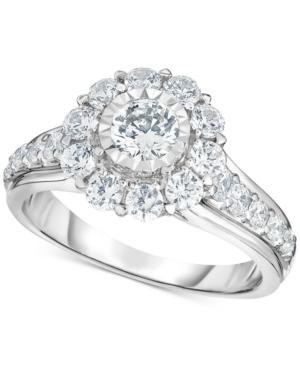 Trumiracle Diamond Bridal Engagement Ring (1-1/2 Ct. T.w.) In 14k White Gold