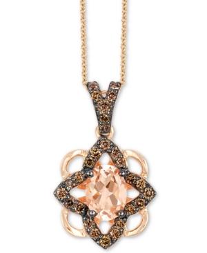 Le Vian Morganite (1/2 Ct. T.w.) & Diamond (1/4 Ct. T.w.) 18 Pendant Necklace In 14k Rose Gold