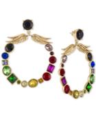 Rachel Rachel Roy Gold-tone Crystal Winged Drop Hoop Earrings
