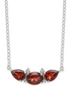 Garnet (3-1/5 Ct. T.w.) & Diamond Accent 18 Necklace In Sterling Silver