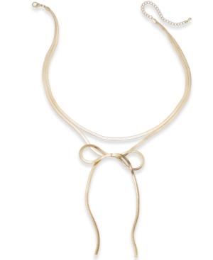 Thalia Sodi Gold-tone Chain Bow Choker Necklace, Created For Macy's