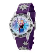 Disney Frozen Elsa And Anna Girls' Clear Plastic Time Teacher Watch