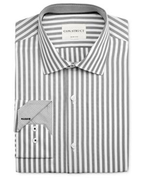 Con. Struct Men's Slim-fit Pewter Stripe Dress Shirt