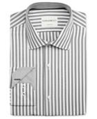 Con. Struct Men's Slim-fit Pewter Stripe Dress Shirt