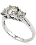 Diamond Trinity Engagement Ring (1-1/2 Ct. T.w.) In 14k White Gold