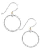 Jody Coyote Hammered Circle Drop Earrings