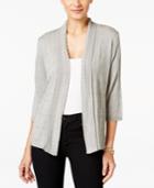 Ny Collection Petite Pointelle Cardigan