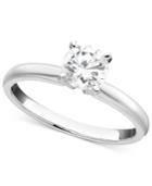 Engagement Ring, Certified Colorless Diamond (1/2 Ct. T.w.) And 18k White Gold