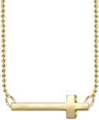 Alex Woo Side Cross Pendant Necklace In 14k Gold