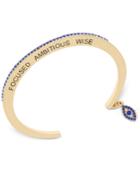 Bcbgeneration Gold-tone Blue Crystal Evil-eye Focused Ambitious Wise Message Cuff Bracelet