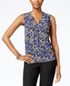 Nine West Printed Button-front Blouse