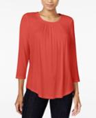 Maison Jules Ruched Scoop-neck Top, Only At Macy's