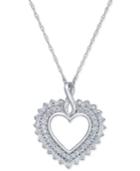 Diamond Heart Pendant Necklace (1/4 Ct. T.w.) In 14k White Gold
