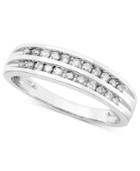 Channel-set Diamond Band Ring In 10k Yellow Or White Gold (1/5 Ct. T.w.)