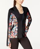 Jessica Simpson For The Warmup Colorblocked Printed Zip-front Track Jacket