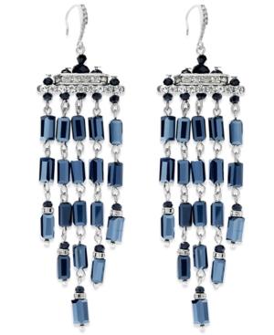 C.a.k.e. By Ali Khan Silver-tone Jet Shower Chandelier Earrings
