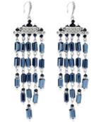 C.a.k.e. By Ali Khan Silver-tone Jet Shower Chandelier Earrings