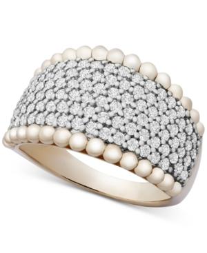 Wrapped In Love Diamond Pave Beaded Statement Ring (1 Ct. T.w.) In 14k Gold, Created For Macy's