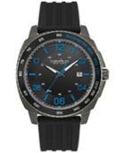 Caravelle New York By Bulova Men's Sport Black Silicone Strap Watch 44mm 45b144