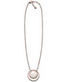 Skagen Sea Glass Rose Gold-tone Stainless Steel White Stone Pendant Necklace Skj0821
