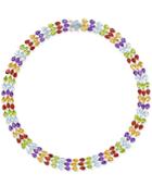 Multi-gemstone Three Row Collar Necklace (90 Ct. T.w.) In Sterling Silver