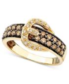 Le Vian Chocolate Diamond (3/4 Ct. T.w.) And White Diamond Accent Buckle Ring In 14k Gold