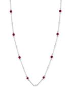 Effy Certified Ruby (1-3/8 Ct. T.w.) & Diamond (1/8 Ct. T.w.) 18 Statement Necklace In 14k White Gold
