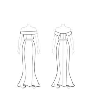 Fame And Partners Gillian Off-the-shoulder Mermaid Dress