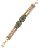 Lucky Brand Gold-tone Peacock Pave Multi-chain Bracelet