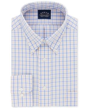 Eagle Men's Classic/regular Fit Non-iron Stretch Collar Cornflower Check Dress Shirt