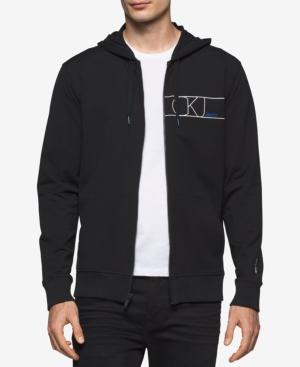 Calvin Klein Jeans Men's Rebel Logo-print Full-zip Hoodie