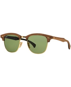 Ray-ban Sunglasses, Rb3016m 51 Wood Clubmaster
