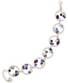 Simone I Smith Blue, Purple And White Crystal Bracelet In Platinum Over Sterling Silver