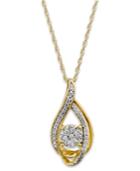 Diamond Accent Swirl Pendant Necklace In 10k Gold