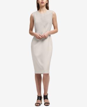 Dkny Textured Contrast-panel Sheath Dress, Created For Macy's