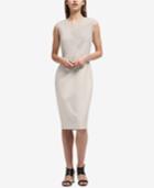Dkny Textured Contrast-panel Sheath Dress, Created For Macy's