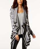 Bar Iii Jacquard Drape-front Cardigan, Created For Macy's