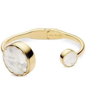 Kate Spade New York Women's Gold-tone Stainless Steel Hinge Half-bangle Bracelet Activity Tracker 26mm Ksa31212