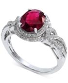 Effy Ruby (1-9/10 Ct. T.w.) And Diamond (1/3 Ct. T.w.) Ring In 14k White Gold