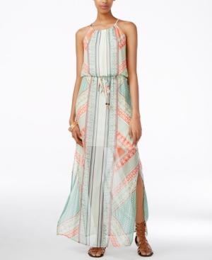 City Studios Juniors' Printed Blouson Maxi Dress