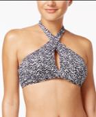 Bar Iii Speckled-print High-neck Bikini Top, Only At Macy's Women's Swimsuit